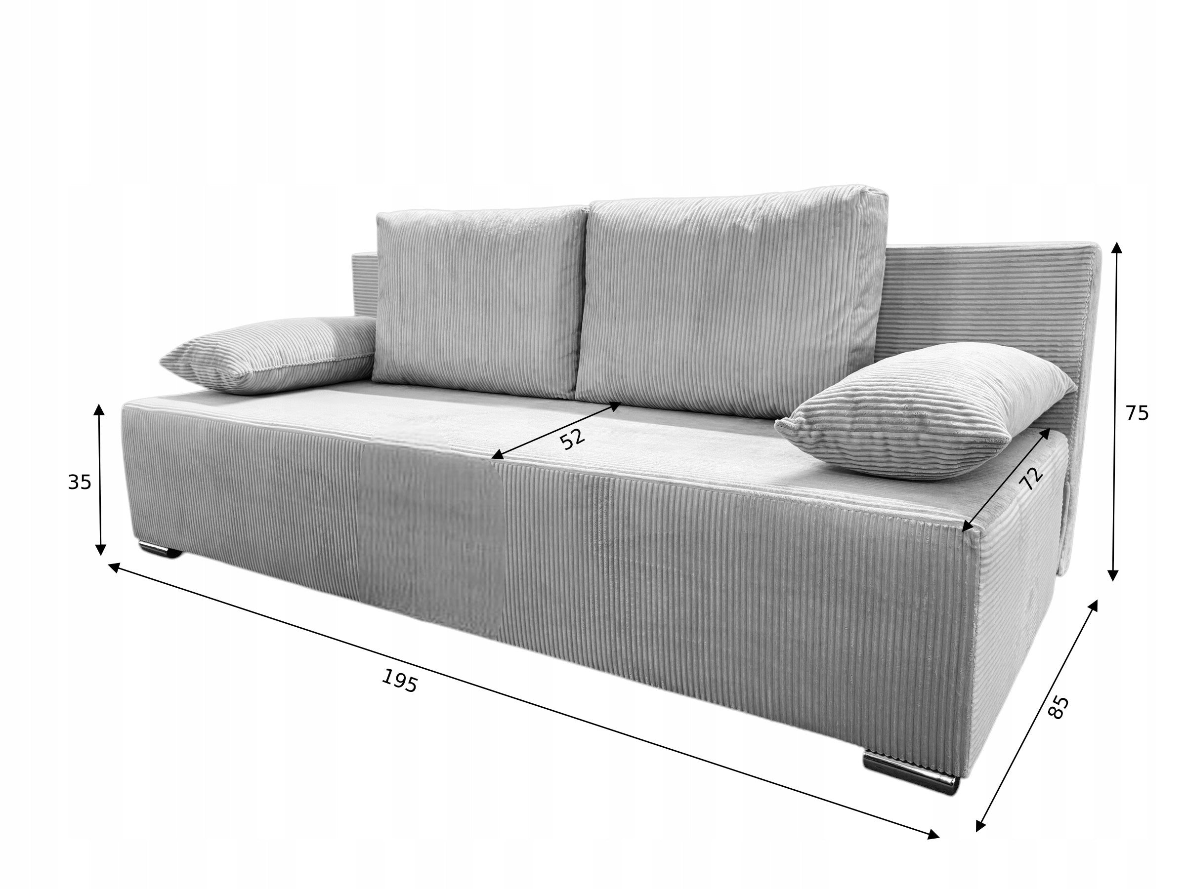 DEPORTIVO – nowoczesna rozkładana sofa trzyosobowa Wysyłka 12-21 dni